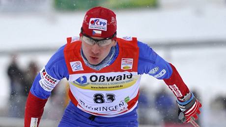 Luká Bauer v kvalifikaci sprintu Tour de Ski v Oberhofu