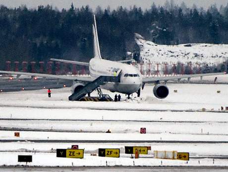 Íránský airbus, který sjel ve Stockholmu z ranveje