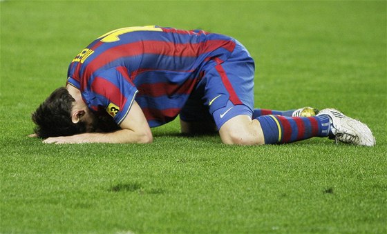 Zklamaná hvzda Barcelony Lionel Messi