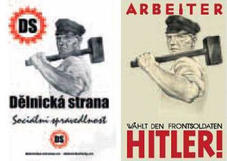 Letáky Dělnické strany a NSDAP