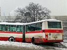 Nehoda autobusu v Bucharov ulici v Praze. (11. ledna 2010)