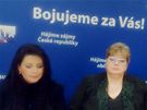 Jana Boboíková, Jana Volfová a Petr Hannig na tiskové konferenci v Praze. (14. ledna 2010)