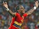 Angola - Malawi: domácí Manucho slaví gól.