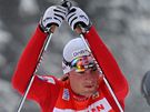 Petter Northug v cíli Tour de Ski, obsadil druhé místo