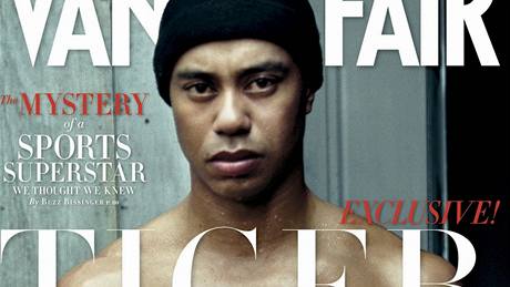 Obálka lednového vydání asopisu Vanity Fair s fotografií Tigera Woodse od...