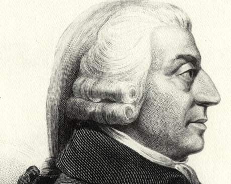 Adam Smith (1723-1790), skotsk ekonom a filozof, zakladatel modern ekonomie.