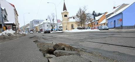 Výtluky na Minské ulici v Brn-aboveskách