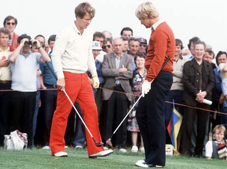 Tom Watson (vlevo) a Jack Nicklaus - 