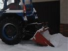 esko v noci zasypal nový sníh, zpsobil dopravní komplikace na ad míst eska. Na snímku Domalicko (28. 1. 2010)