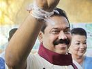 Srílanský prezidentský kandidát Mahinda Radapakse. (26. ledna 2010)