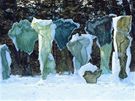 Kanadská umlkyn Nicole Dextras vyuívá prchavou krásu ledu jako metaforu k vyjádení pomíjivosti prostedí i lidské existence. 
