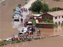 Zaplaven oblast pobl msta Cuzco (26. ledna 2010)