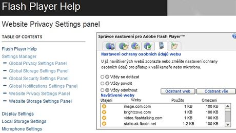 Flash Player Privacy Settings