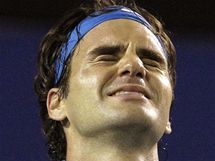 Roger Federer se raduje ze zisku titulu na Australian Open 2010