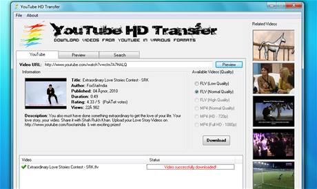 YouTube HD Transfer