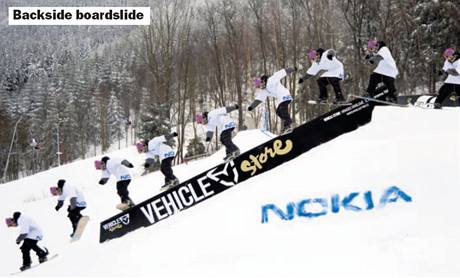 Snowboardov kola: Backside boardslide