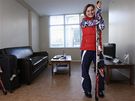 árka Sudová na svém pokoji v olympijské vesnici