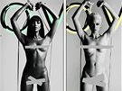 Nahé modelky Naomi Campbell a Amber Valletta na obálce asopisu Love.