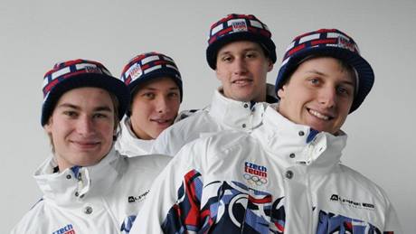 Sá�ka�i: zleva Mat�j Kví�ala, Lubo� Jíra, Ond�ej Hyman, Jakub Hyman