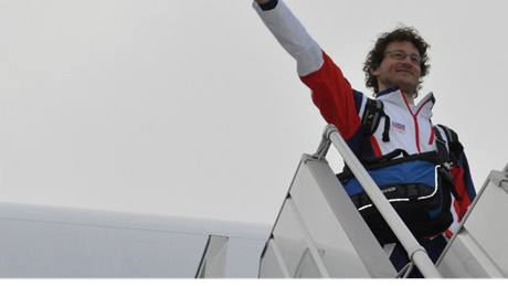 Snowboardista Michal Novotný p�ed odletem do Vancouveru