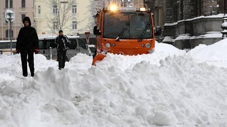 Sníh v ulicích Liberce (3.února 2010)