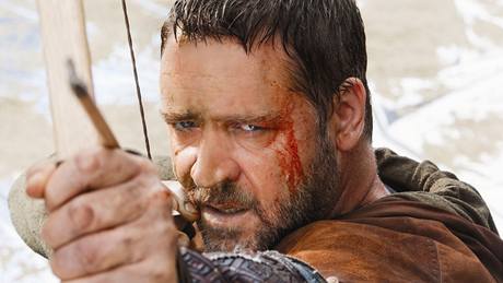 Z natáení filmu Robin Hood - Russell Crowe jako Robin Hood