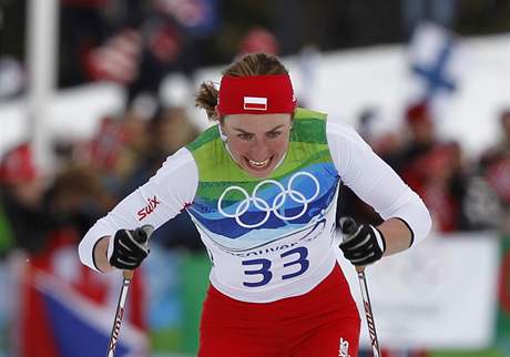 Justyna Kowalczyková z Polska v závod na 10 km na medaili nedosáhla.