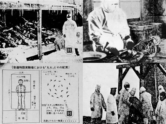 Dobové snímky zachycující činnost jednotky 731