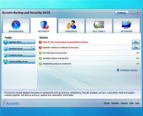 Acronis Backup and Security 2010