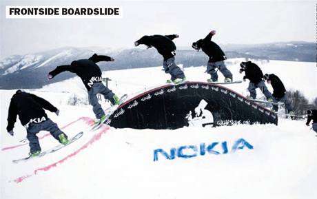 Jzda na snowboardu: frontside boardslide