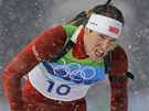 Emil Hegle Svendsen po dokonení biatlonového závodu na 10 km na olympijských hrách ve Vancouveru.