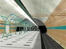 Vizualizace nové stanice Petřiny, která bude součástí šestikilometrového prodlouženého úseku na trase A