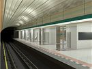 Vizualizace nové stanice Veleslavín, která bude souástí estikilometrového