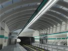 Vizualizace nové stanice Motol, která bude součástí šestikilometrového