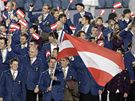 Výprava Rakouska bhem zahajovacího ceremoniálu vancouverské olympiády