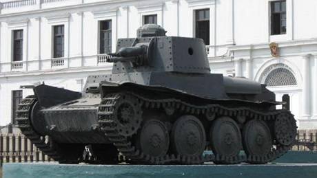 Tank eskoslovenské výroby LTP 38 v Peru