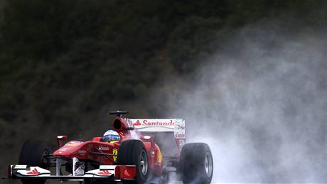 Fernando Alonso s vozem Ferrari pi testech v Jerezu
