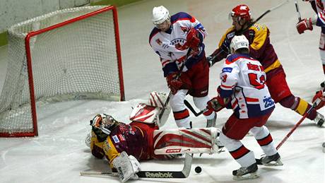 Momentka z utkání Havlíkv Brod - Jihlava. 