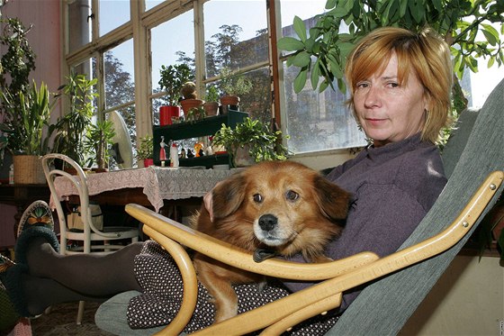 Lenka Zogatová v roce 2006 se psem Katanem.