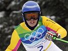 Pekvapivá vítzka obího slalomu Viktoria Rebensburgová na olympijské trati.