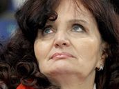 Ministryn� �kolství Miroslava Kopicová v hledi�ti p�i hokejovém utkání �eska s Loty�skem. (23. února 2010)