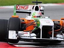 V AUT Z INDIE. Vitantonio Liuzzi s monopostem tmu Force India pi testech v Barcelon.