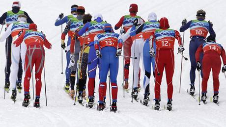 Olympijský závod tafet krátce po startu