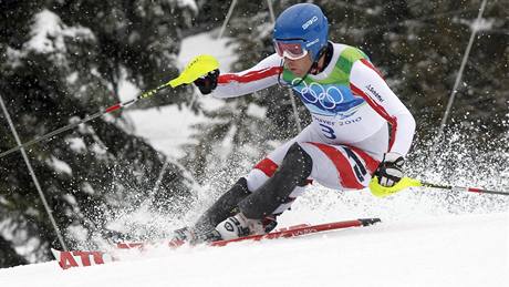 Rakuan Benjamin Raich v olympijskm zvod slalom.