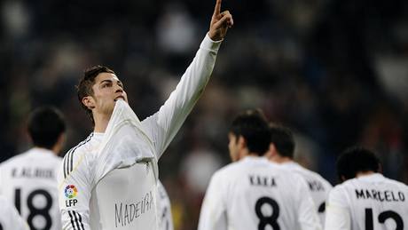 Cristiano Ronaldo z Realu Madrid slaví gól.