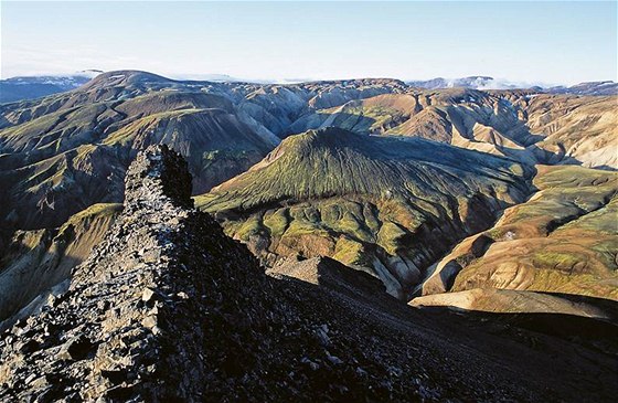 Barevné liparitové hory u Landmannalaugar
