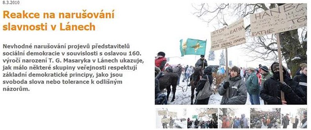 Socialisté zve�ejnili na svém webu fotky odp�rc�. 
