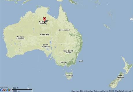 Mapa Tennant Creek, Austrlie