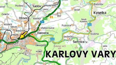 mapa - msto pdu dvou lid do rozvodnn Ohe v Karlovch Varech