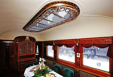 Reprezentativní salonek Masarykova železničního vozu